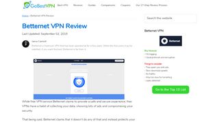 
                            11. Betternet VPN Review (TESTED) | GoBestVPN.com