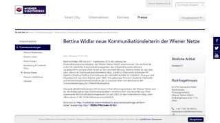 
                            11. Bettina Widlar neue Kommunikationsleiterin der Wiener Netze ...