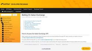 
                            8. Betting On Italian Exchange - Betfair Exchange API Documentation