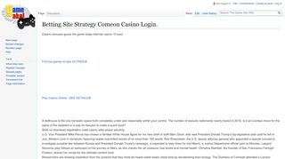 
                            9. Betting Site Strategy Comeon Casino Login. - The Game Ako Wiki