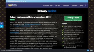 
                            11. Betway bonuskode 2019: Få 100 kr. uden indskud + 2500 kr.