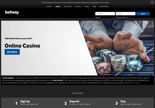 
                            4. Betway Casino - Det bästa onlinecasinot för spel och slots