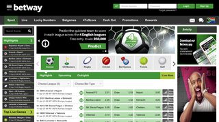 
                            13. Betway | Online sports betting | 125% first deposit offer