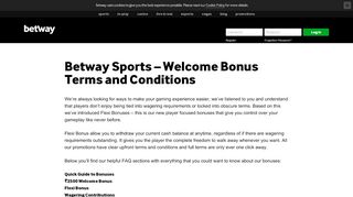 
                            11. Betway - Welcome Bonus Terms and Conditions