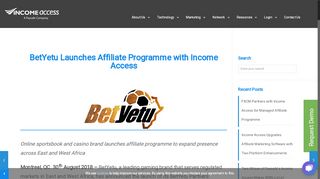 
                            12. BetYetu Launches Affiliate Programme with Income Access