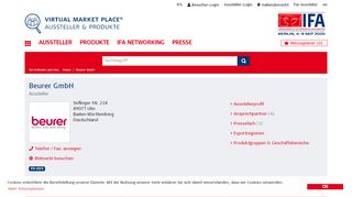 
                            13. Beurer GmbH: IFA - Aussteller - IFA Virtual Market Place