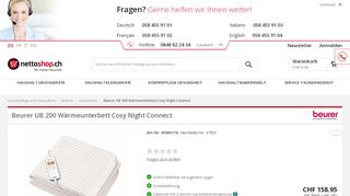 
                            11. Beurer UB 200 Wärmeunterbett Cosy Night Connect kaufen