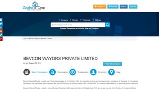 
                            12. BEVCON WAYORS PRIVATE LIMITED - Company, directors and ...