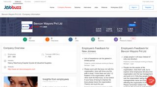 
                            11. Bevcon Wayors Pvt Ltd - Company Overview | Jobbuzz