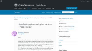 
                            7. Beveiligde pagina met login + pw voor 17000+ klanten | WordPress.org