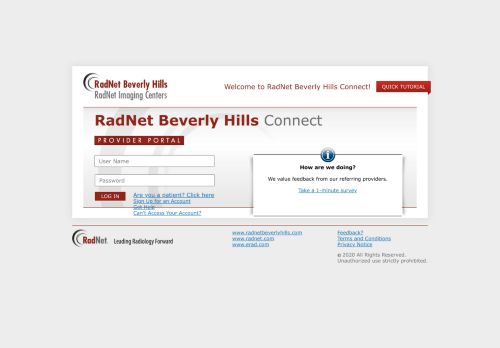 
                            3. Beverly Hills Connect - Login - My Radiology Portal