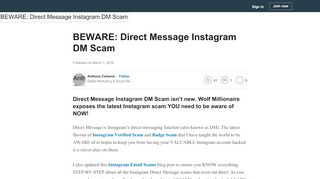 
                            11. BEWARE: Direct Message Instagram DM Scam - LinkedIn