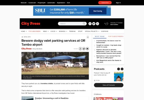 
                            10. Beware dodgy valet parking services at OR Tambo airport | City Press