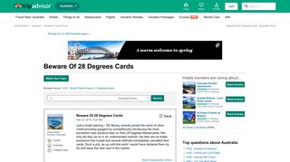
                            8. Beware Of 28 Degrees Cards - Australia Forum - TripAdvisor