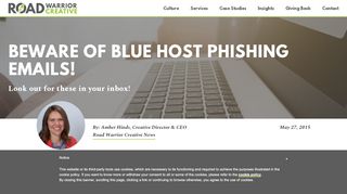 
                            7. Beware of Blue Host Phishing Emails! - Road Warrior Creative