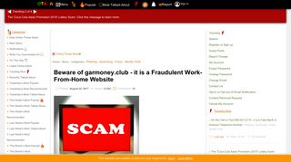 
                            8. Beware of garmoney.club - it is a Fraudulent Work-From-Home ...