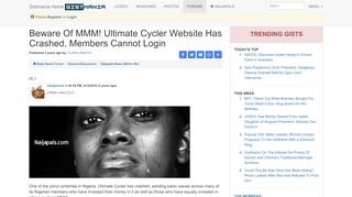 
                            10. Beware Of MMM! Ultimate Cycler Website Has Crashed, Members ...
