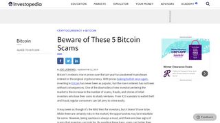 
                            13. Beware of These Five Bitcoin Scams - Investopedia