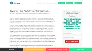 
                            12. Beware of this PayPal Text Phishing Scam - WebTitan