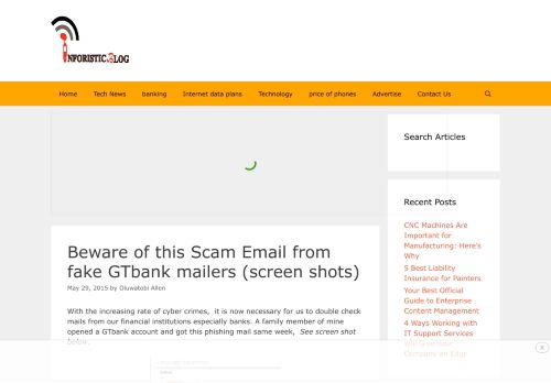 
                            12. Beware of this Scam Email from fake GTbank mailers (screen shots ...