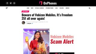 
                            8. Beware of Vobizen Mobiles. It's Freedom 251 all over again! - OnPhones