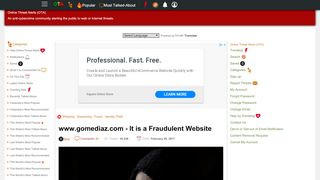 
                            4. Beware of www.gomediaz.com - It is a Fraudulent Website
