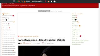 
                            4. Beware of www.playcapt.com - It is a Fraudulent Website