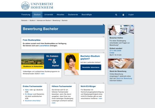 
                            6. Bewerben Bachelor: Universität Hohenheim