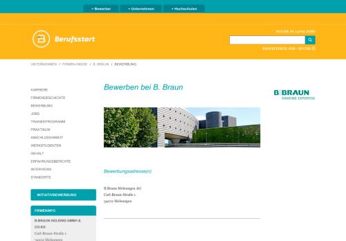 
                            10. Bewerben bei B. Braun | Berufsstart.de
