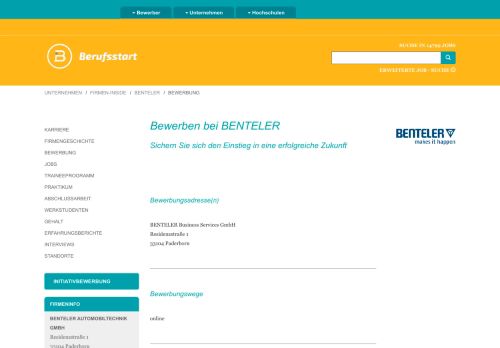 
                            6. Bewerben bei BENTELER | Berufsstart.de