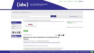 
                            8. Bewerben für das Jurastudium an der Bucerius Law School - IDW Online