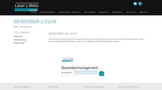 
                            10. Bewerber-Login - Lauer & Weiss GmbH - Die Pioneure