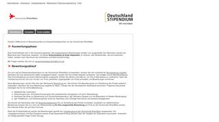 
                            9. Bewerberportal für das Deutschlandstipendium der Hochschule ...