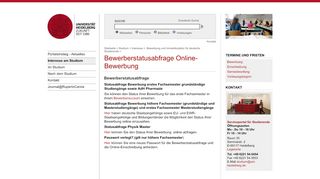 
                            1. Bewerberstatusabfrage Online-Bewerbung - Universität Heidelberg