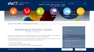 
                            3. Bewerbung als Dozentin / Dozent | vhs Koblenz