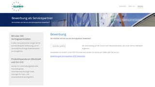 
                            4. Bewerbung als Servicepartner – ELESCO EUROPA GmbH