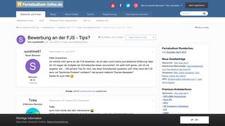 
                            12. Bewerbung an der FJS - Tips? - Freie Journalistenschule ...