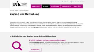 
                            2. Bewerbung an der Universität Augsburg