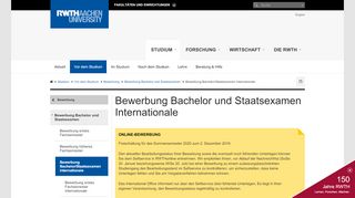 
                            6. Bewerbung Bachelor und Staatsexamen Internationale - RWTH ...