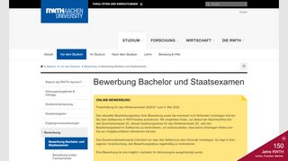 
                            3. Bewerbung Bachelor und Staatsexamen - RWTH Aachen University