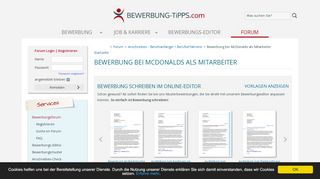 
                            6. Bewerbung bei McDonalds als Mitarbeiter