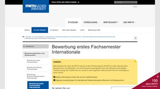 
                            13. Bewerbung erstes Fachsemester Internationale - RWTH AACHEN ...