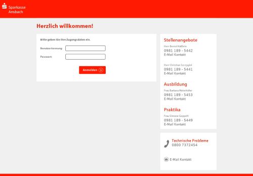 
                            8. Bewerbung fortsetzen - Sparkasse Ansbach Onlinebewerbung