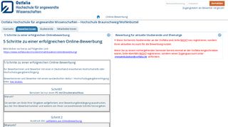 
                            9. Bewerbung für aktuelle Studierende und Ehemalige - Ostfalia ...