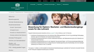 
                            2. Bewerbung für Diplom-/ Bachelor- und ... - TU Chemnitz