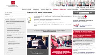 
                            2. Bewerbung für Master- und Aufbaustudiengänge | Studium an der ...