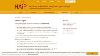 
                            6. Bewerbung - Hessische Akademie für integrative Psychotherapie