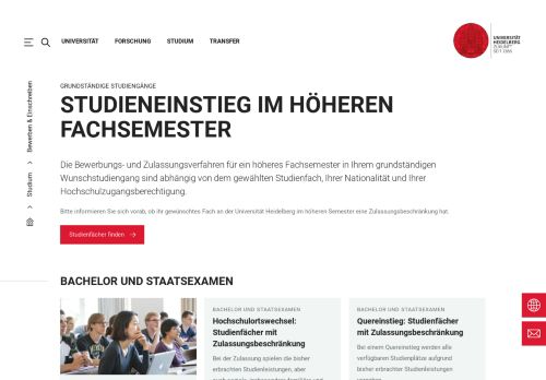 
                            10. Bewerbung höheres Fachsemester - Uni Heidelberg