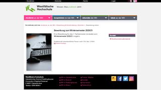 
                            1. Bewerbung online: Westfälische Hochschule