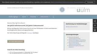 
                            5. Bewerbung Studium - Universität Ulm